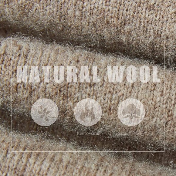 100% Pure Merino Wool Heather Camel Taupe Mushroom Sweater Jumper XS - Picture 4 of 4